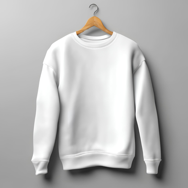 Classy Plain Unisex White SweatShirt