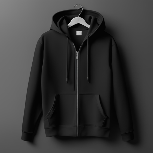 Unisex Black Zip Hoodie